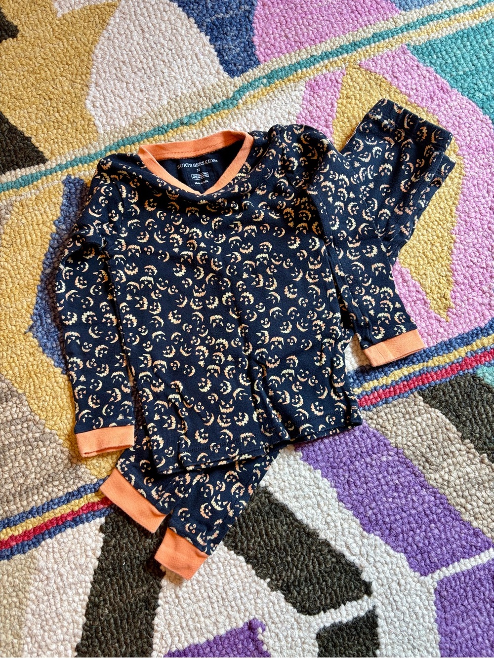 Burt’s Bees Kids 3T Jack O Lantern Pajamas
